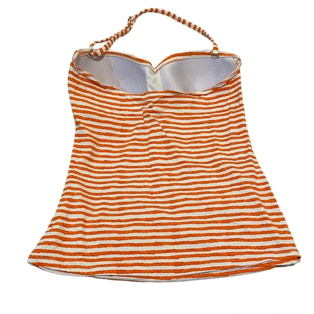 Loft Swim Swimming Swimwear Striped Burnt Orange Light Padded Top M